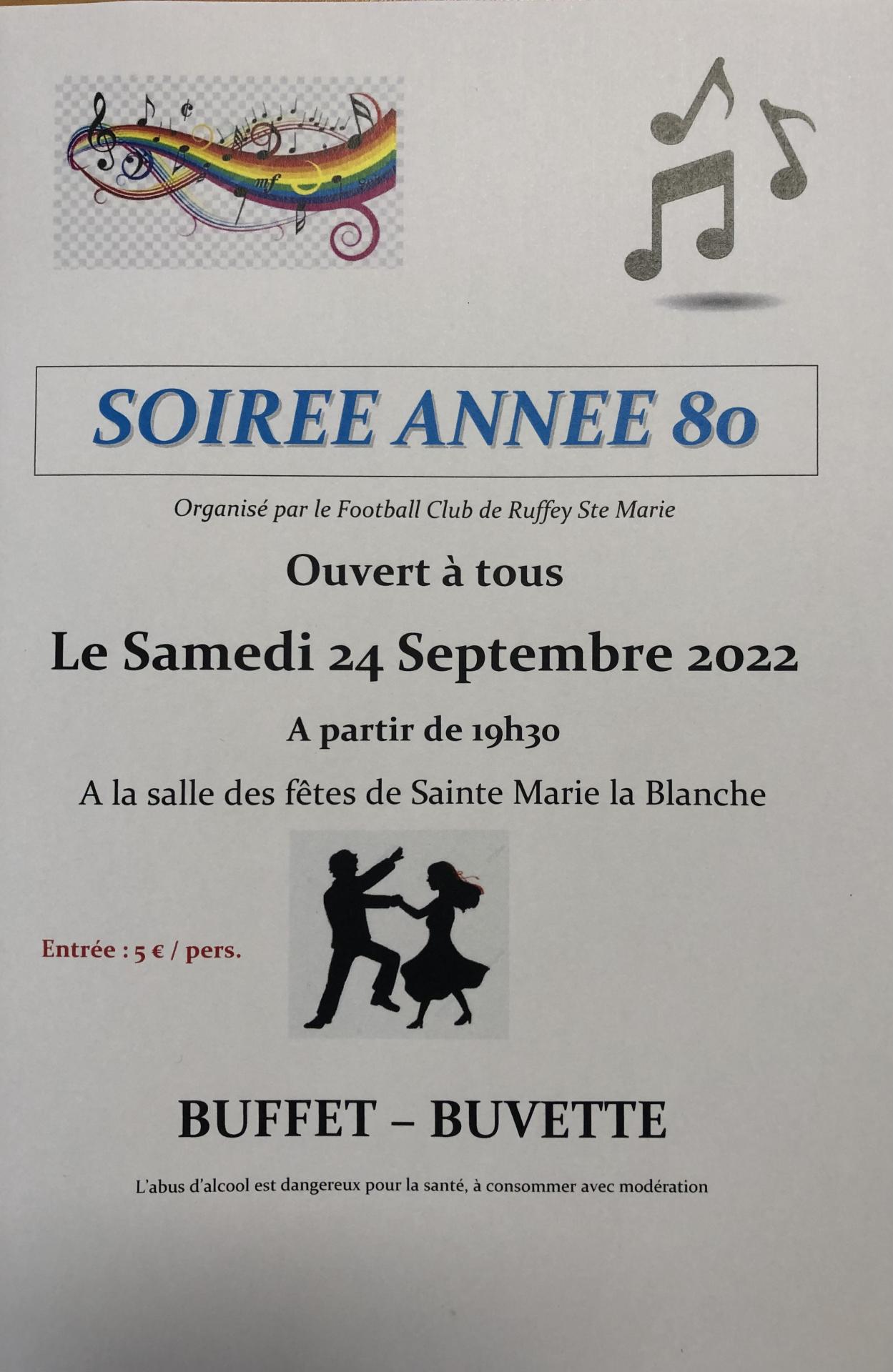 Affiche Bal du Foot 2022 année 80