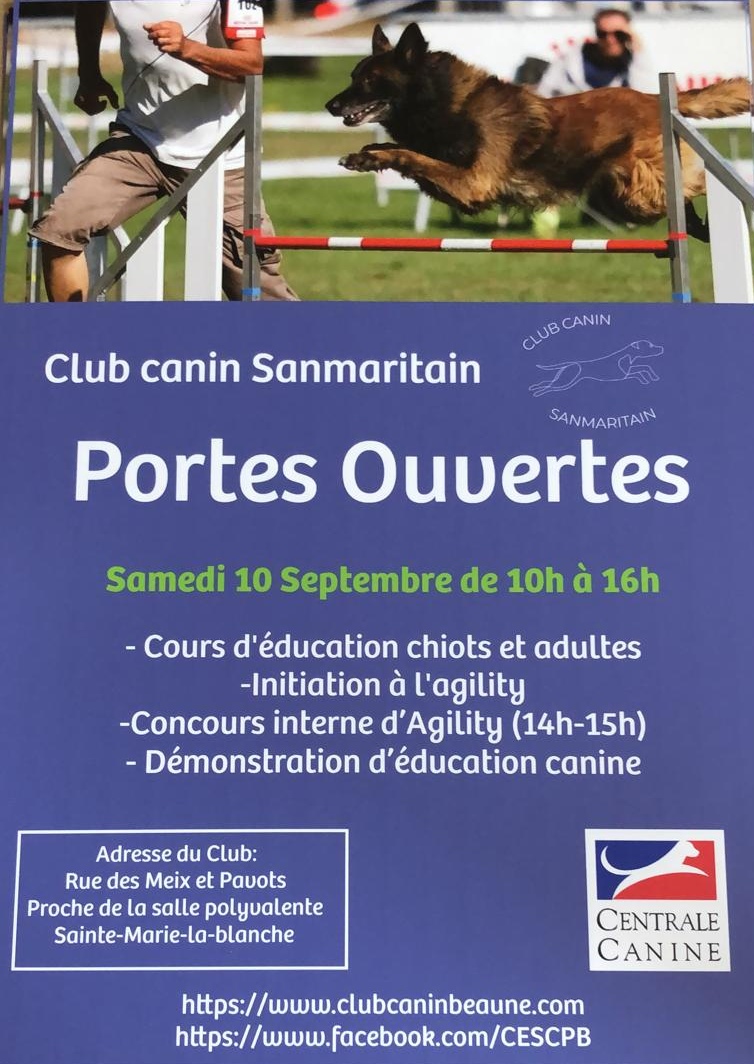 Affiche Portes ouvertes Club canin